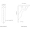 Ekena Millwork Damon Wrought Iron Bracket, (Single center brace), Antiqued Warm Silver 1 1/2"W x 5 1/2"D x 8"H BKTM01X05X08SDAAWS - alternate 8